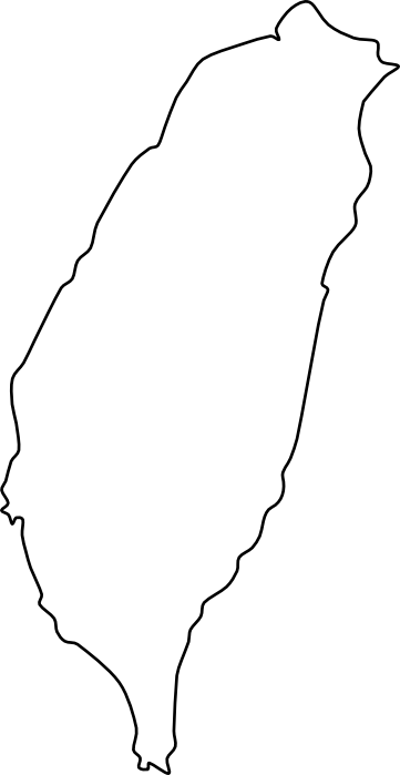 Taiwan island outline